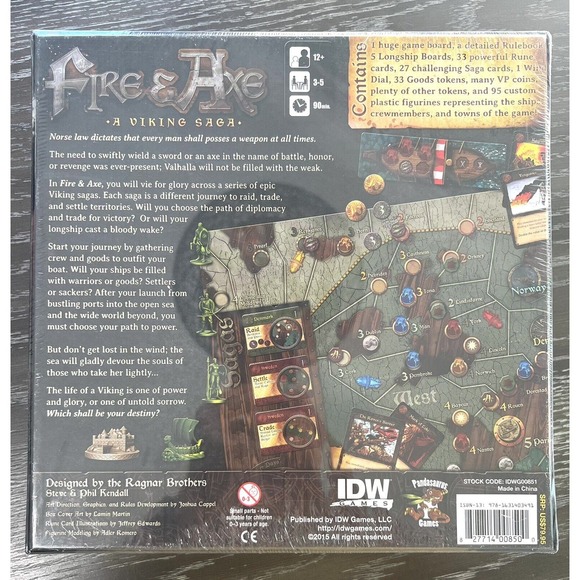 Fire and Axe A Viking Saga Pandasaurus IDW Games, New and Sealed - Picture 2 of 11